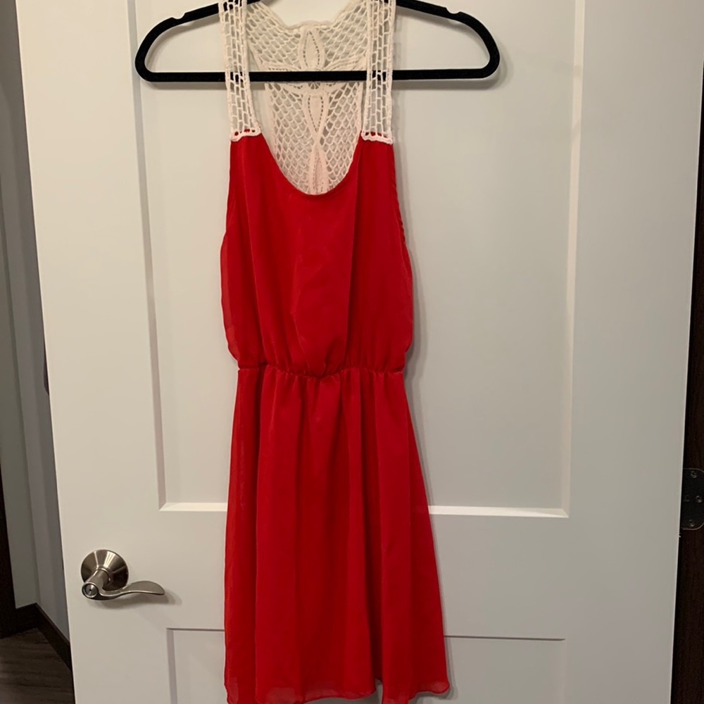 Red dress with open designed back